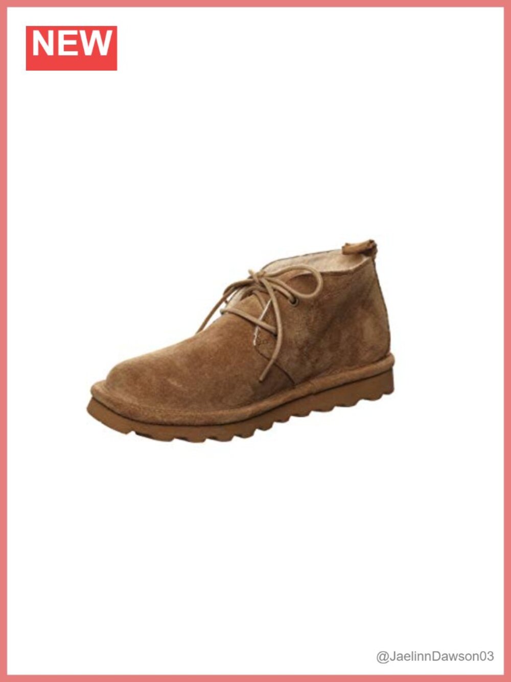 Women's Leather Chukka Boots with Suede Upper, Sheepskin Footbed, Ankle Bootie